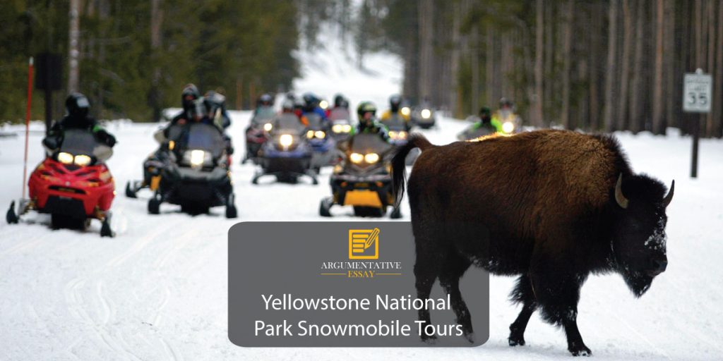 Snowmobiles in Yellowstone National Park

